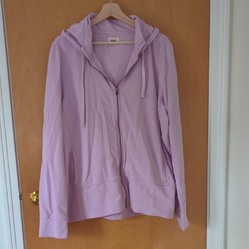 Pact Lilac Women's Organic Cotton Zip Hoodie